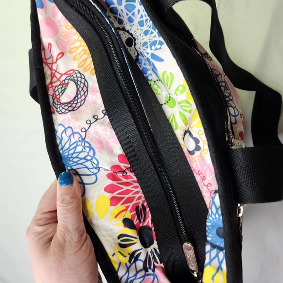 LeSportsac Medium Womens Floral Print Shoulder Travel Tote Bag Multicolor - Picture 6 of 10